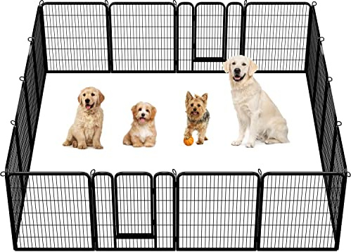 costoffs Dog Playpen Foldable Pet Pen Heavy Duty Large Puppy Pen Play Yard Small Animal Cage Indoor/Outdoor 16 Panel 100cm High