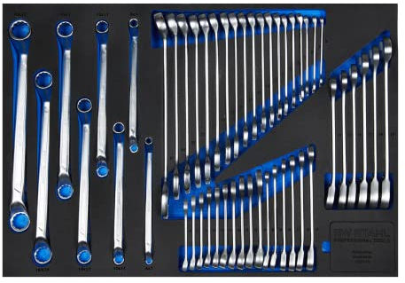 SW-Stahl Z3011-4 Werkstattwagensortiment, Schrauben- und Ratschenschlüssel, 49-teilig I Werkzeugwagen Einlagen I Profi Werkstatteinrichtung I Werkzeugeinlage bestückt Kfz I Tool Set