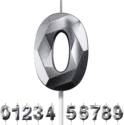 Geburtstagskerzen Zahlen Kerze 0 Tortendeko Geburtstag Kerzen Geburtstag Silber 0-9 Zahlen Geburtstagskerzen für Torte