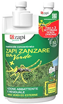 Zapi Garden Bia Verde - Insetticida per Zanzare, Fino a 3 Settimane, Antizanzare Concentrato, Esterno Giardino, 1 litro