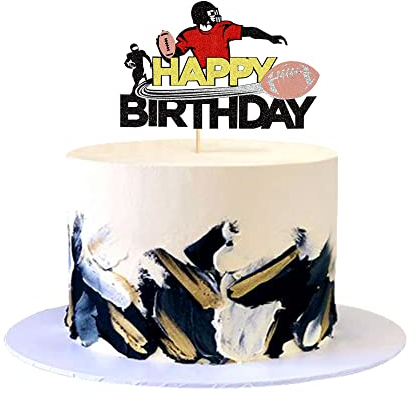 Blumomon 1 Pcs Rugby Cake Topper Decorations Rugby Cupcake Topper Rugby Player Cake Decorations for Rugby Theme Man Boy Girl Birthday Cake Decoration Supplies
