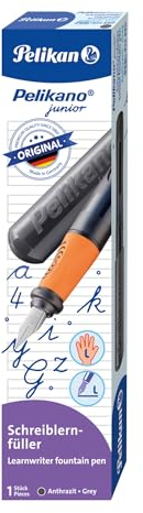 Pelikan Füller Pelikano Junior, Schreiblernfüller für Linkshänder, Anthrazit, Feder L, 824880