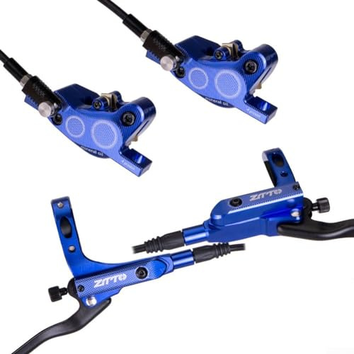 Set di freni a disco idraulici a pistone, set di freni idraulici per montagna a pistone a disco a 4 spinte (blu)