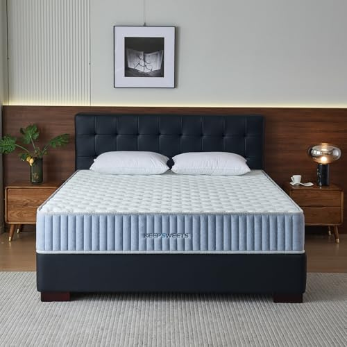 keepsweets Matelas Hybride 160x200 cm - Ressorts Ensachés & Mémoire de Forme - Ergonomique 7 Zones - Fermeté H3 - Hauteur 20 cm - Indépendance de Couchage & Soutien Lombaire - Respirant