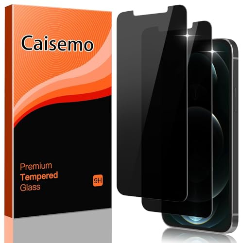 Caisemo 2 Pack Screen Protector for iPhone 12 Pro Max 6.7 Privacy Tempered Glass,Anti Spy, 9H Hardness, Anti Scartch