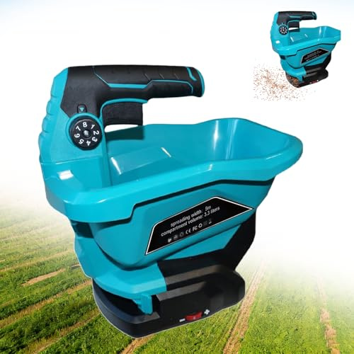 Épandeur d'engrais pour Batterie Makita 18 V, Portable avec 6 réglages de Vitesse, Power Spreader 3,3 L, épandeur de semences avec 8 réglages d'angle, jusqu'à 800 m² (sans Batterie)