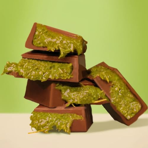 Mitram Pistachio Kunafa Chocolate Bites, 500g Premium Assortment, Milk-White Chocolate Box, Gourmet Gift Jar, Pistachio & Kunafa Filling