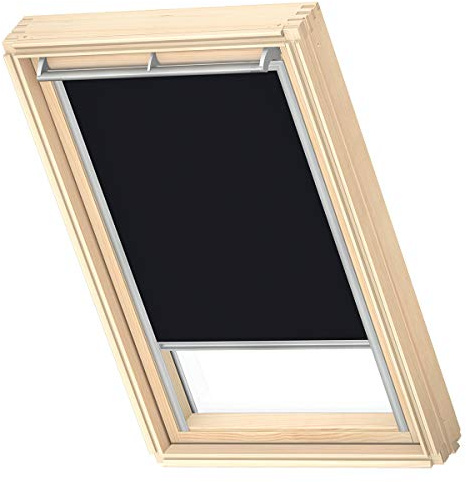 VELUX Original Dachfenster Verdunkelungsrollo, mit Grauer Führungsschiene, Schwarz, für FK06