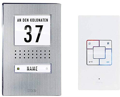 M-e modern-electronics 41165 Tuersprechanlage Kabelgebunden Komplett-Set Edelstahl, Weiß