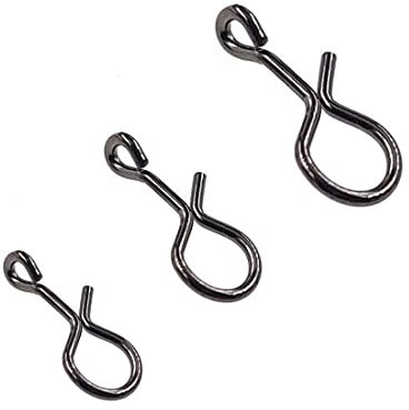 Mosca a scatto rapido senza nodo, per pesca a mosca, senza nodi, cambio rapido, per esche e ami da pesca, colore nero, confezione da 100 (S)
