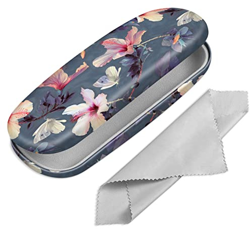 FINTIE Hard Shell Glasses Case for Women Men - Fashion Reading Eyeglasses Case Protective Spectacle Cases with Cleaning Cloth