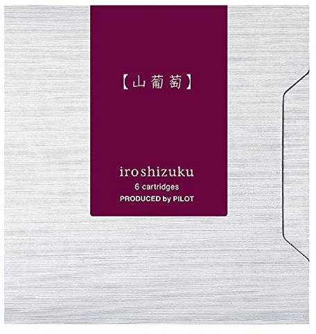 Pilot Iroshizuku Fountain Pen Ink Cartridges Yama-budo 6 Pieces IRF-6S-YB (Bordeaux Purple) with Kanji Love Sticker