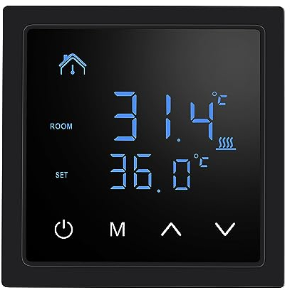 Weytoll Raumthermostat, Smart Thermostat 16A, Für Wasser Fußbodenheizung Temperaturregler Wandthermostat, Digitales Unterputz Thermostat, Digital Thermostat Raumthermostat Fußbodenheizung Wandheizung