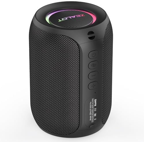 ZEALOT Bluetooth Lautsprecher,Musikbox mit USB/TF Karte/AUX,Bluetooth Box mit IPX5 Wasserdicht,12h Spielzeit,Dual Pairing,Tragbarer Kabelloser Lautsprecher für Home&Outdoor S32 Pro