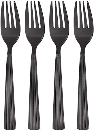 GRÄWE Kuchengabeln, schwarz, 4-teilig, Dessertgabel Set, kleine Gabeln, spülmaschinengeeignet, Gebäckgabeln, Obstgabeln, Edelstahl, Serie Athen