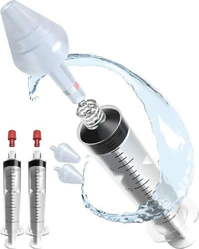 Rino Set Siringa per Lavaggio Nasale Adulti da 20ml e Oliva Nasale Anatomica Grande, Kit Pulizia Naso Made in Italy (2 Siringhe, 2 Olive)