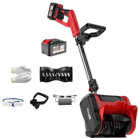 Pala Da Neve Elettrica, Spazzaneve Pieghevole con Impugnatura Ausiliaria Regolabile, Soffiatore Di Neve Compatto e Leggero per Patio, Terrazza, Vialetto(One Battery)