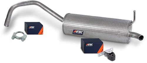 ATEC Endschalldämpfer + Montagematerial Kompatibel mit SEAT IBIZA 3 (6L1), IBIZA 4 (6J5, 6P1, 6J1, 6P5, 6J8, 6P8); SKODA FABIA 1 (6Y2), FABIA 3 (NJ3), FABIA 3 Kombi (NJ5); VW POLO 5 (6R1, 6C1)