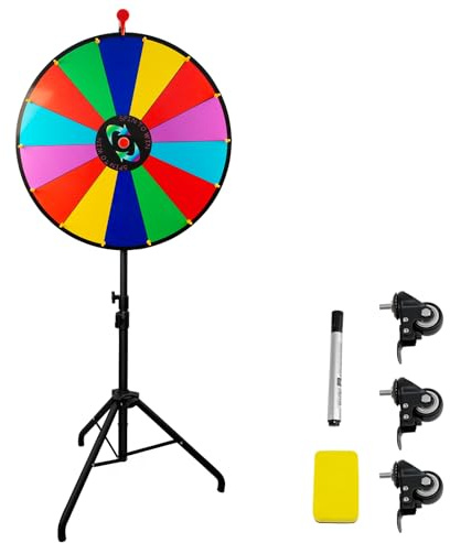 Roue de la Fortune, Roue de Prix à 14 Emplacements avec Trépied Pliable