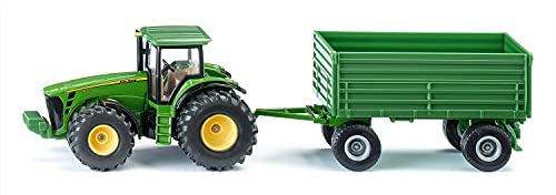 siku 1953, John Deere Traktor med släp, 1:50, metall,plast, Grön, Många funktioner
