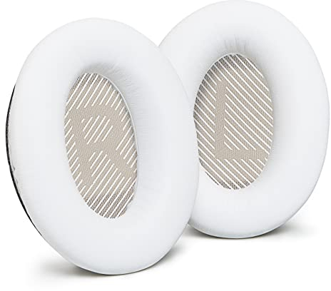 AHG Accessory House Global qc Replacement Ear Pads Cushions Compatible with Bose QuietComfort 35 II / QC35, QCSE, QCSC and QC45 wireless Headphones (White) - Premium Material | Extra Thick | Durable