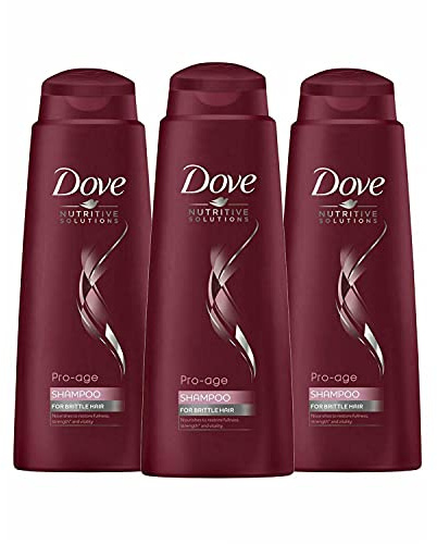 Dove 3 Pack of 400ml Nutritive Solutions Pro Age Shampoo For All Types of Hair