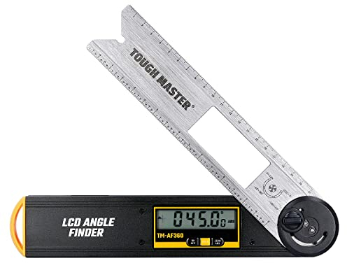 Buscador de ángulo digital, goniómetro profesional TOUGH MASTER, pantalla LCD transportador de ángulo de 360 grados, herramienta de ángulo fácil para la construcción