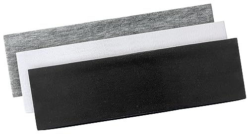 Blooms Bandeau Cheveux Femme Homme, 3 Pcs Bandeaux pour Cheveux Yoga Elastique Accessoire Cheveux, Running Headband Antidérapant Coton Bandeau Sport Fitness Exercice (Noir Blanc Gris)