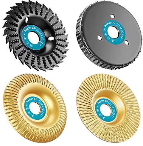 Disco Abrasivo de 125mm DAXIEFOO Juego de Discos de Lijado de 4 Piezas, Disco para Tallar Madera para Amoladora Angular, Discos para Tallar, Disco de Corte, Disco Abrasivo