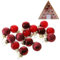 15 x Mini Baumkugeln aus Glas zum Hängen - Ø 2 cm - kleine Christbaumkugeln - Glaskugeln zum Hängen - Kugeln aus Glas - Mini Weihnachtskugeln aus Glas Farbe Burgund