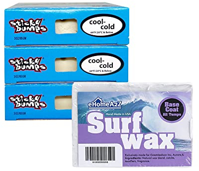 EHOMEA2Z Surfboard Wax Basecoat Bundle with Sticky Bumps Cool Cold Surf Wax Surfboard Surfing Accessories Surfing Wax (4)
