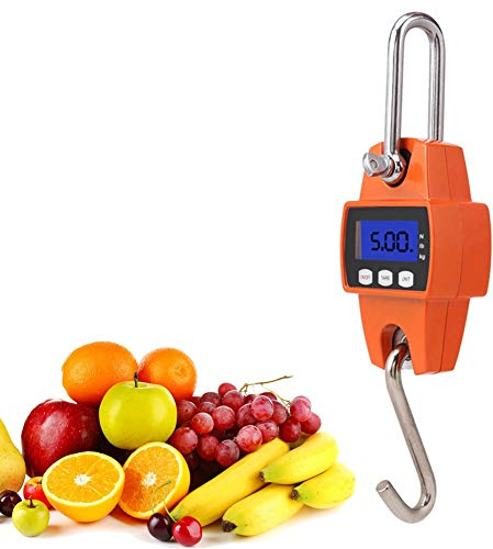 Wildwaage Digital 300kg, Tragbare Hängewaage mit Haken Gepäckwaage Kofferwaage Fischwaagen mit LCD-Display, für Reisen Koffer Fischerei Jagd im Freie