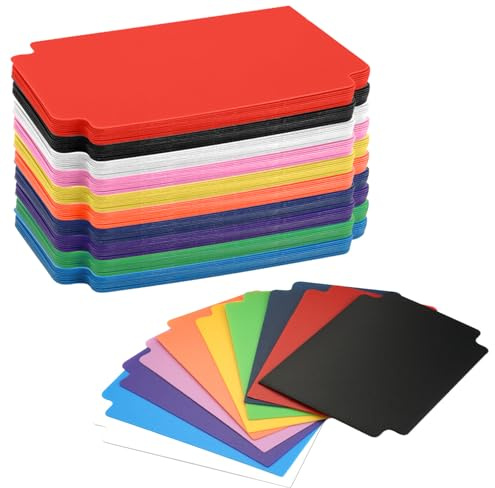100 Piezas Card Divider de Plástico 93x69 mm, 10 Colores Separadores de Tarjetas, Separadores de Clasificación de Tarjetas con Pestañas, para Juegos Deportes Cajas de Almacenamiento Carpetas
