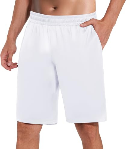 HIPOWER Gym Shorts Men Black Lightweight Sports Running Shorts with Pockets Breathable Quick Drying for Athletic Basketball Football Fitness