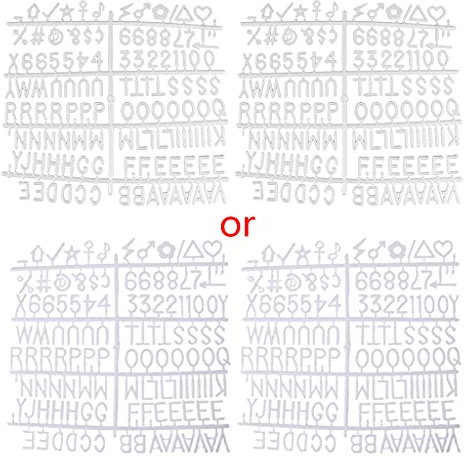 Riiichflowshop 126 PCS White Numbers Special Characters Words Letter Board for Felt Changeable Message Signs & Letterboards Plastic