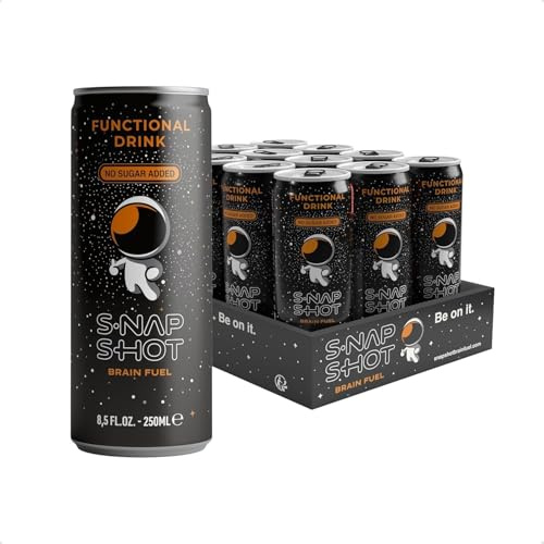 SNAP-SHOT - 12 Canettes de 250 ml | Boisson fonctionnelle pour la concentration | Brain Fuel