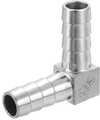 sourcing map Manguera de 14 mm, accesorio de tubería de 90 grados, acero inoxidable 304, adaptador de ángulo recto en L, accesorio de conexión de tubería para sistemas de vacío, conexiones