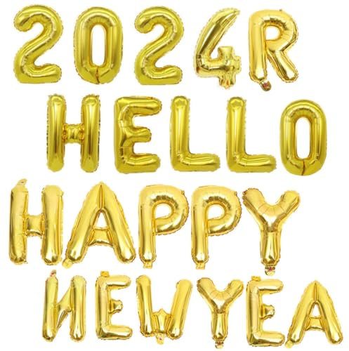 Homoyoyo 1satz Aluminium-folienballons Zur Neujahrsfeier Dekoratives Mit Happy Year Und Hello Für Partydekoration Und Unvergessliche Erinnerungen