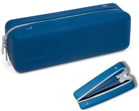 Visfresh Disposable Daily Contact-Lens Case Organizer, Travel-Friendly, Premium Quality, Water-Resistant Silicone Case with Clearly Labeled R & L, Storage up to 30 lenses (Navy Blue)