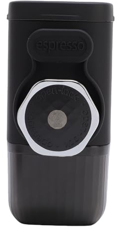 POENVFPO Cafetera Espresso Manual, Cafetera Portátil con Presión de 9 a 15 Bares para Café Molido y Cápsulas, Diseño Ultraportátil, Kit Completo de Preparación, Presión Profesional (BLACK)