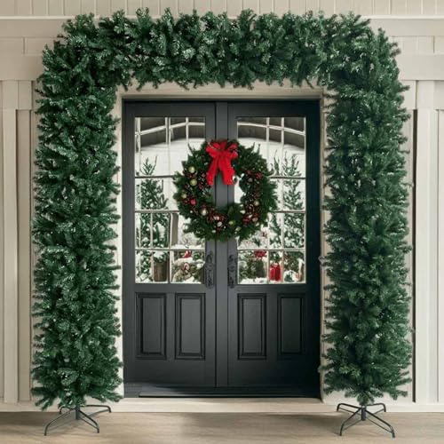 Gecheer Arco Albero di Natale Verde 240 cm, Realizzato in PVC, Con Supporti in Acciaio, Per Matrimoni e Festival