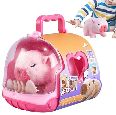 Gkumgwo Juguetes Interactivos de Animales - Muñeca De Capibara con Sonido Y Luz - Mascota Electrónica con Sonido y Luz Que Camina - para Adultos Jóvenes Niñas Niños Casa Sala De Juegos Jardín De
