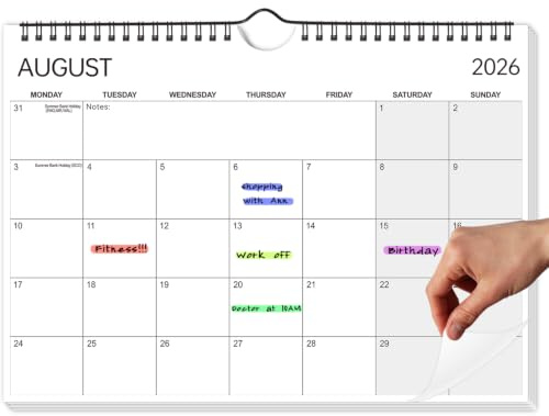 Calendar 2026-2027,18 Months Calendar A4 Size from Jul. 2026 to Dec. 2027