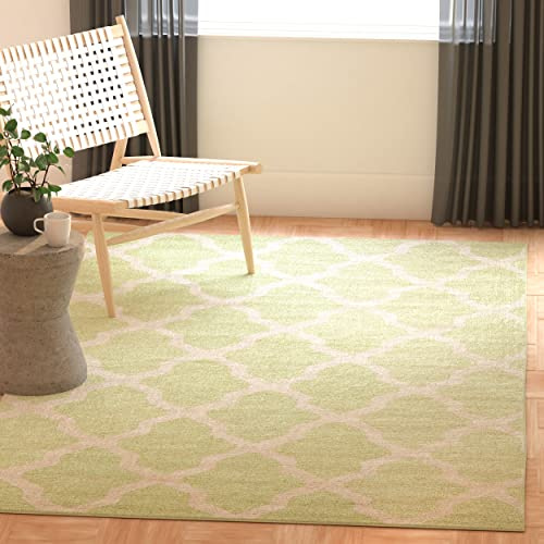 Safavieh Trellis Indoor Hand Tufted Rectangle Area Rug, Cambridge Collection, CAM121, in Light Green / Ivory, 122 X 183 cm for Living Room, Bedroom or Any Indoor Space