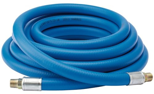 Draper 5m PVC Air Line Hose | Max Pressure 16Bar 260 Psi | 3/8 Inch BSP Brass Connectors | 10mm Bore | Air Compressor Tools |38335
