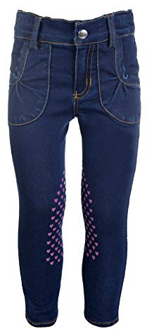 HKM Erwachsene Reithose-Bellamonte Horses-Silikon-Kniebesatz6100 jeansblau110 Hose, 6100 Jeansblau, 110