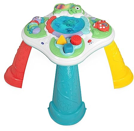Chicco Spieltisch der Sinne, Interaktiver Spieltisch mit 5 sensorischen Bereichen, Lernspielzeug mit Geräuschen und Lichtern, Montessori Spielzeug - Kinderspielzeug 10 Monate bis 4 Jahre