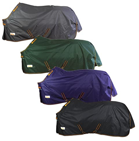 Marengos by Bucas - Weidedecke 1200D Irish Turnout | als Regendecke & Übergangsdecke | wasserdichte Outdoordecke mit Innenfutter & Kreuzbegurtung | Blau/Orange in Größe 145cm (ohne Füllung)