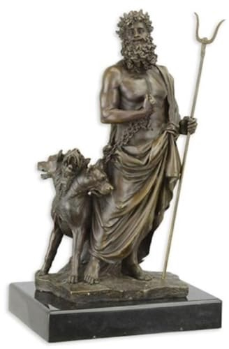 Casa Padrino Figura in Bronzo di Lusso Dio Greco Bronzo/Nero 17 x 12 x A. 29,2 cm - Scultura in Bronzo - Figura Decorativa - Accessori Decorativi