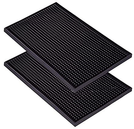 2Pcs Tapis de Bar, 30 x 40cm Tapis de Service de Bar Antidérapant Tapis de Séchage de Vaisselle, Mat Égouttoir à Vaisselle de Service de Bar Rectangulaires en PVC pour Maison Cuisine Bars Restaurants